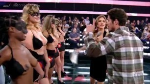 Masked Girls Remove Bras in TV Show