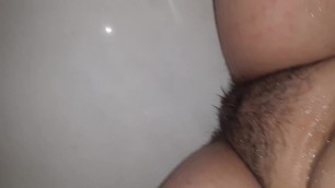 Hairy Cunt Gets Sprayed with Water Jet