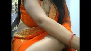 BBW Big Ass Desi Indian Hot Orange Saree Bhabi BIG Boobs