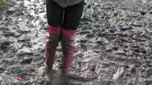 Cute Girl in Muddy Waders