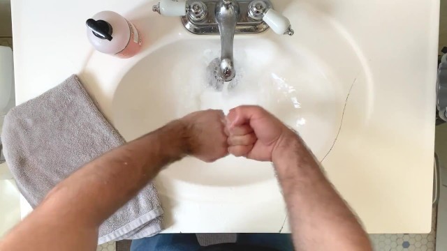 Double Fisting his Cracked and Ruined Sink