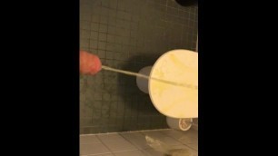 Messy Piss in the Restaurant`s Womens` Toilet with my Strong Urine