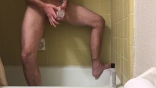 Stepson uses Flesh Light in the Shower next to Mom