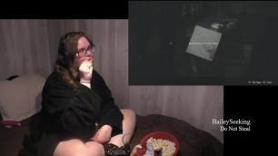 BBW Gamer Girl Drinks and Eats while Playing Resident Evil 2 Part 9