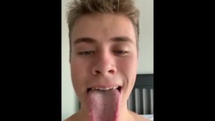 Cute Twink Shows off his HUGE GIANT MASSIVE Tounge