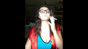Hot Busty Teen Smoking & Stripping