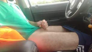 Public Car Masturbation with no Lube