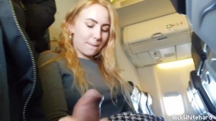Airplane ! Horny Pilot's Wife Shows Big Tits in Public