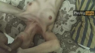 Russian Skinny Gets Fucked in the Mouth and Pussy